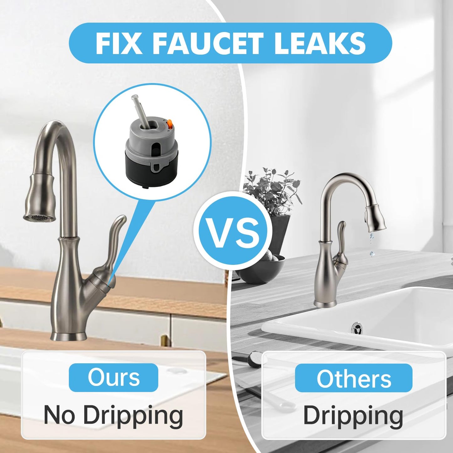 RP50587 Cartridge Replacement for Delta Single Handle Kitchen and Lavatory Faucets, Works with DIAMOND Seal Technology Models Featuring a 36 mm Motion, with Allen Wrench