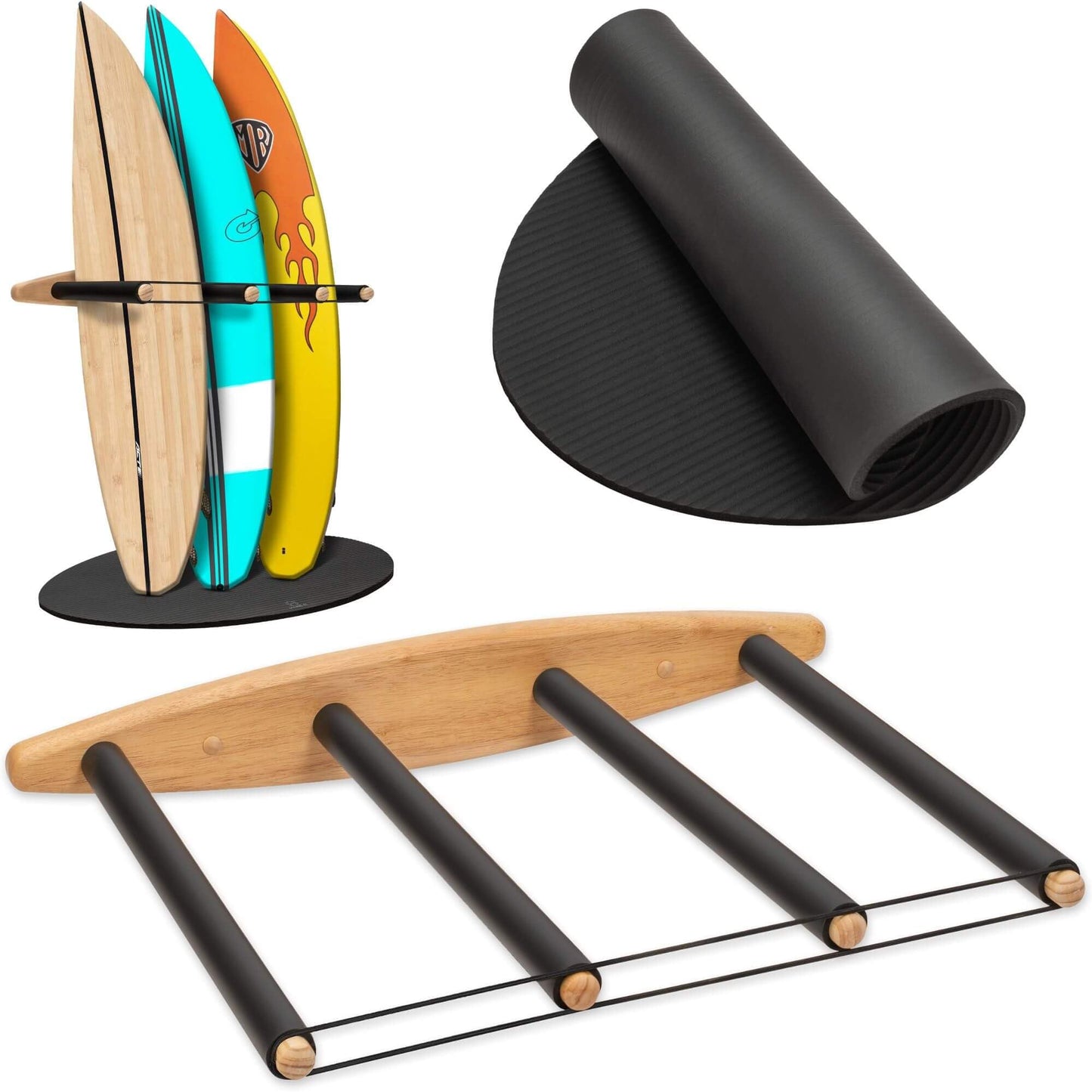 Hang 11 Vertical Surfboard Rack - Surf Racks for Wall (4 arms / 3-4 boards)
