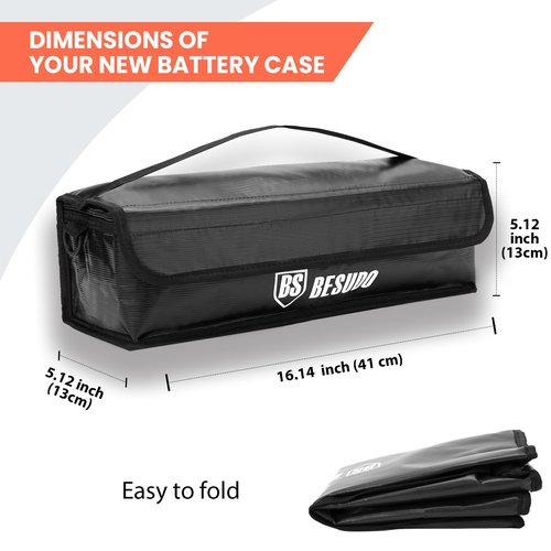 Besudo E-Bike Battery Protective Bag - Safety Storage, Transportation, and Charging Accessory for Ebike Batteries - B-M-US