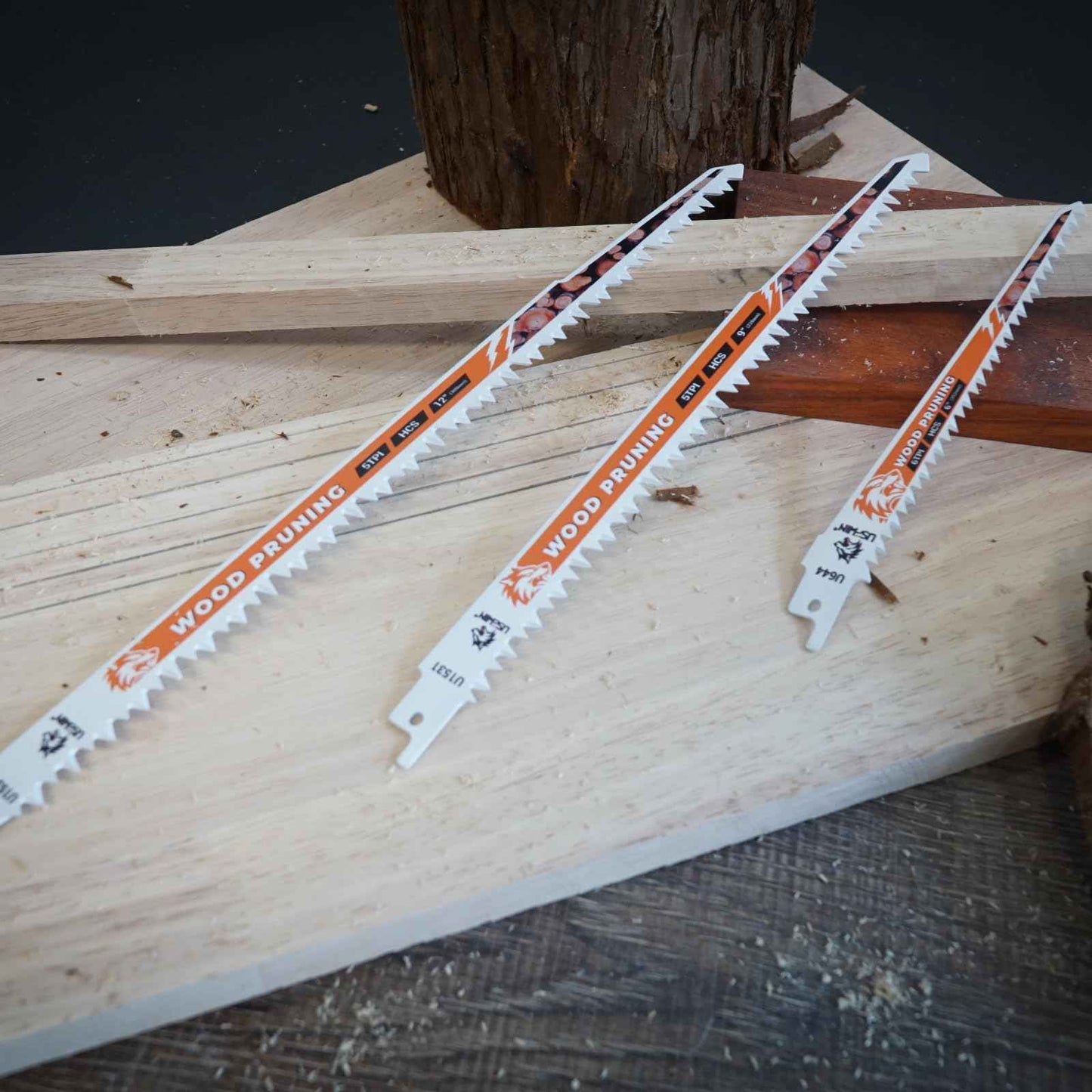 12-Piece Wood Pruning Reciprocating Saw Blade Set, Saw Blades Set, High Carbon Steel Pruning Blades for Tree, Wood and PVC Pipe Cutting