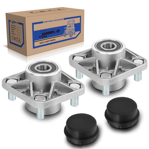 Gaoerfu-CP Club Car Front Wheel Hub Assembly with Bearings, Golf Cart Front Wheel Bearing for Club Car DS & Precedent 2003-up, Tempo 2018-up, Gas & Electric Models, OEM# 102357701（2PCS） (Silver)