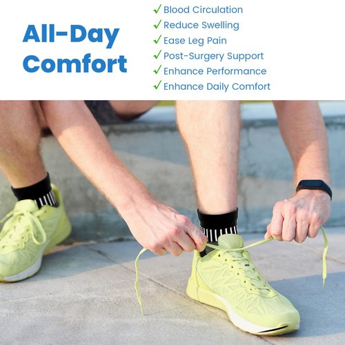 IRAMY Ankle Compression Socks for Men Women Cushioned Running Athletic Socks Plantar Fasciitis Relief 4 Pairs