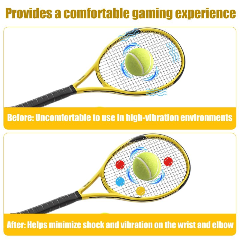 Gosknor 16pcs Tennis Racket Dampeners, Soft Silicone Racquet Vibration Damper Cute Pattern Shock Absorbers Tennis Accessories for Training and Matches
