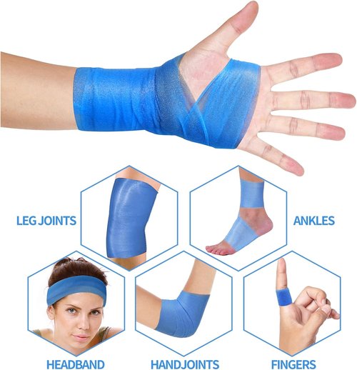Admitry Pre Wrap Tape - Athletic Foam Underwrap for Sports | 3 Rolls x 22 Yards, Blue