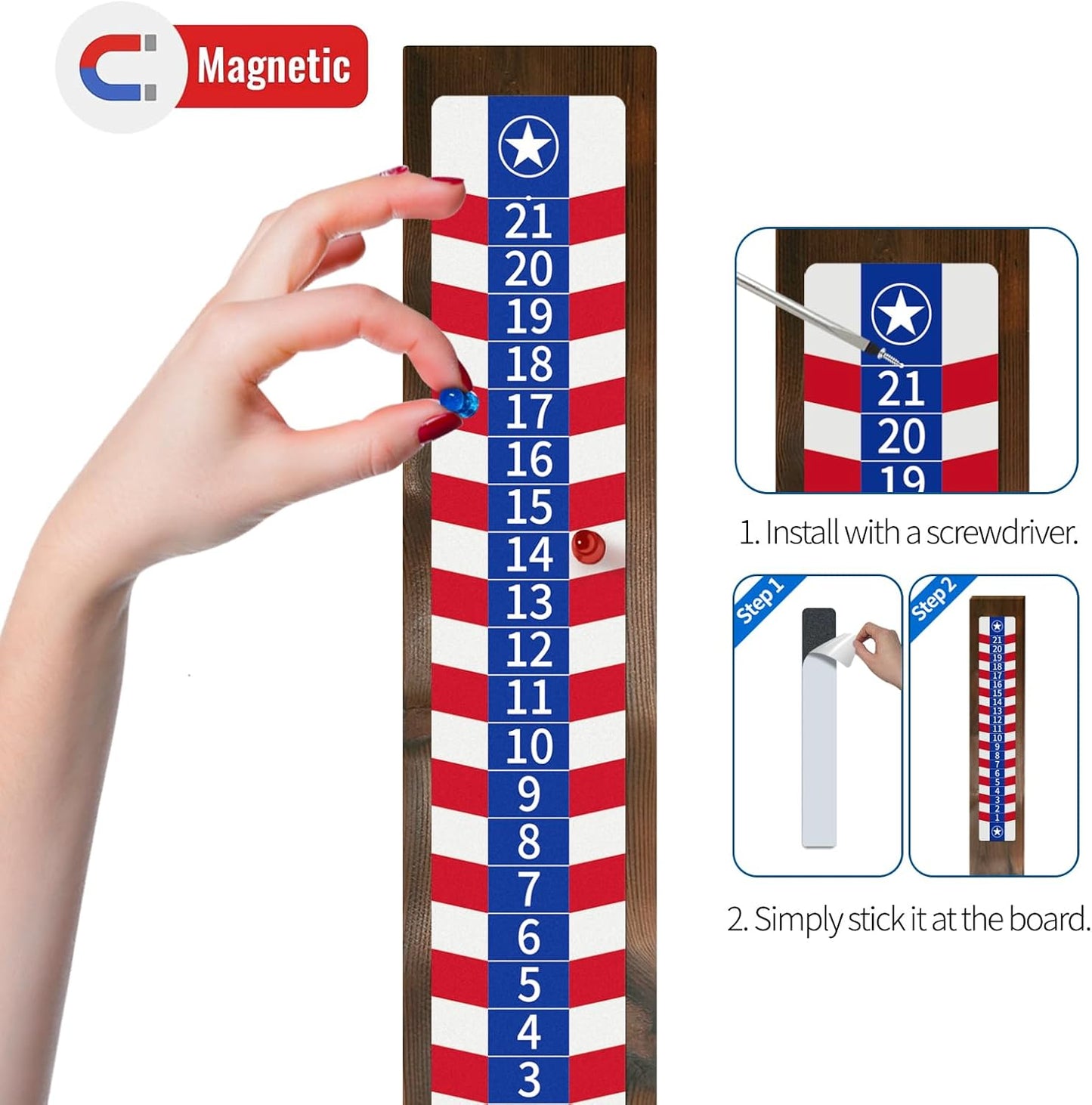 Skiennix Cornhole Scoreboard - Magnetic Decal with Easy Score Keepers | Perfect for Cornhole Games