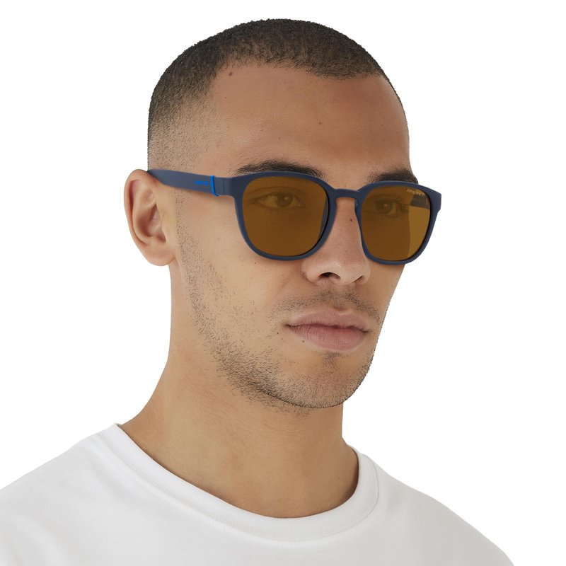 Arnette Unisex AN4319 Barranco Round Sunglasses, Matte Navy Blue/Polarized Dark Brown, 53 mm