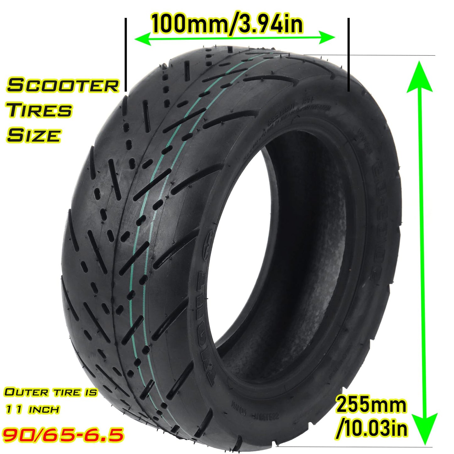 inxing Scooter Tires 90/65-6.5 Vacuum Scooter Tires 11 Inch Scooter Tire,Repairable for Dualtron Zero 11X Kaabo Scooter,Compatible Motorcycle 100/65-6.5 Tubeless Tyre
