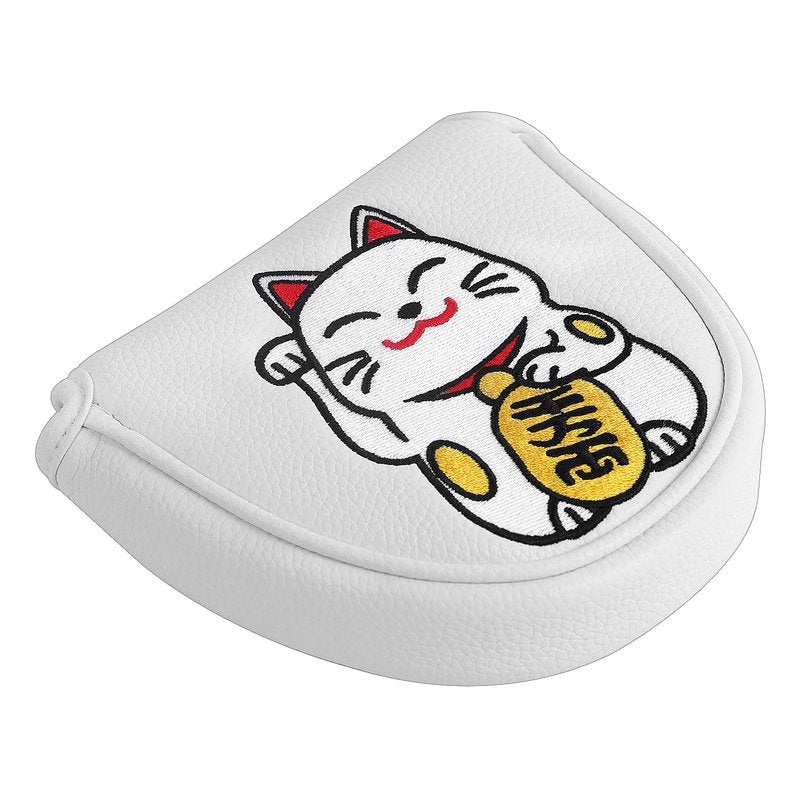 SHABIER Maneki-Neko Lucky Cat Design Mallet Putter Headcover for Mallet Headcover
