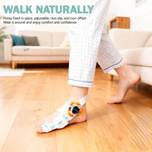 GAB Upgraded Bunion Corrector for Women & Men - Adjustable Bunion Splint with Knob for Big Toe Relief & Hallux Valgus Correction, Day/Night Orthopedic Toe Straightener (2, White)