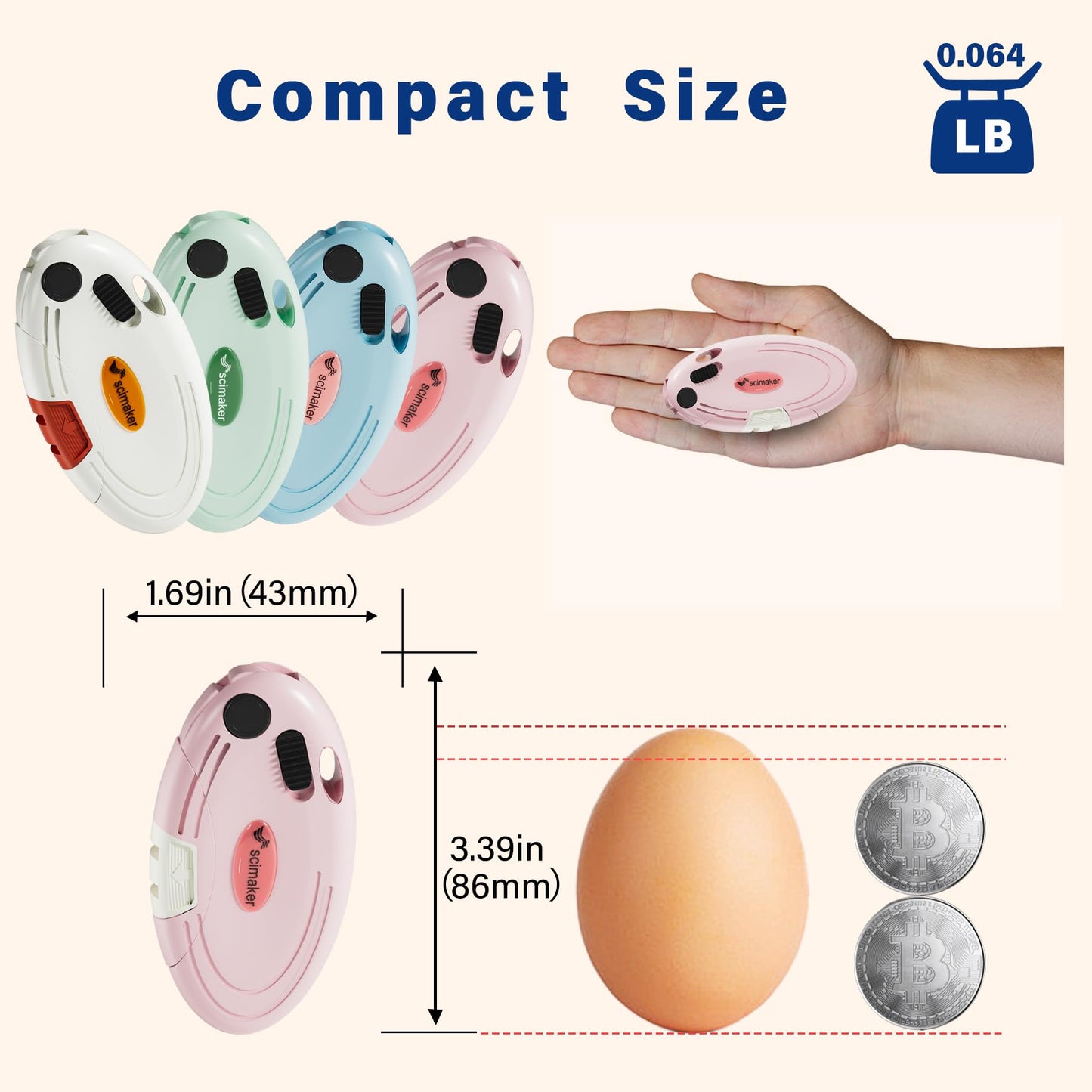 Scimaker 4-Pack Folding Box Cutters Lightweight Utility Knives Set Perfect for Office and Home Use, Back-lock Mechanism with Extra 10-Piece Blades