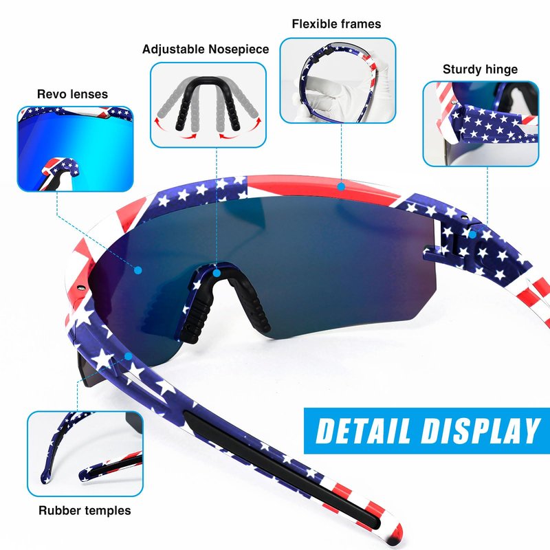 VEWOE Polarized Cycling Sunglasses for Men Women UV400 Baseball Glasses for MTB Riding Bicycle Running Driving Bike