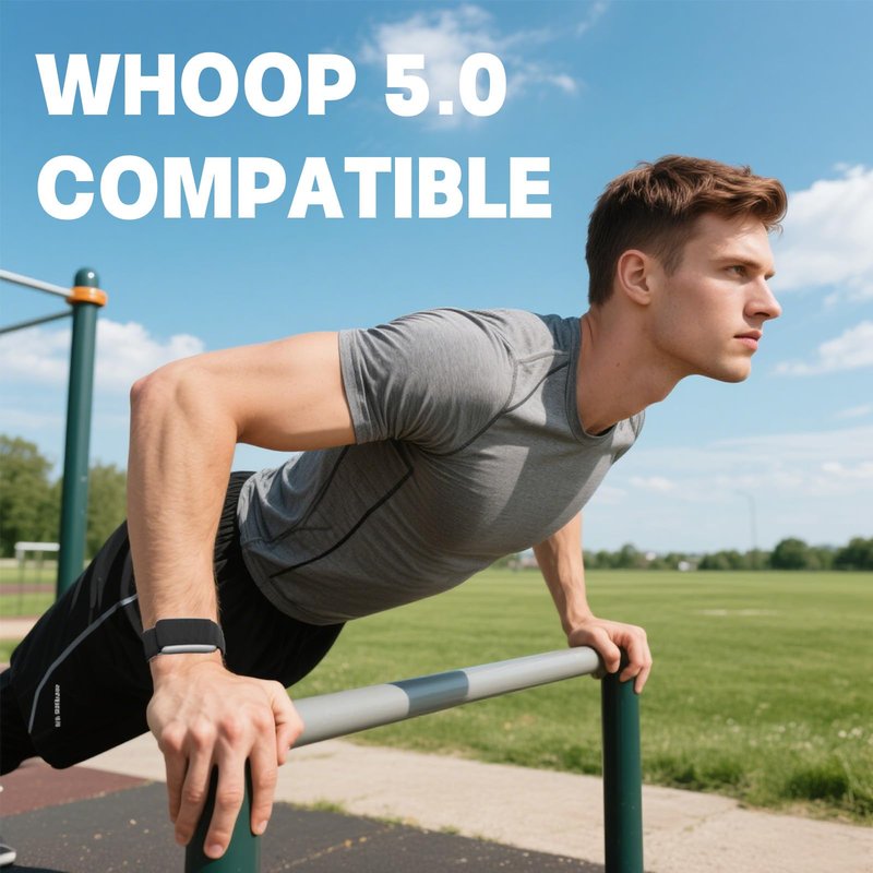 Yarise Compatible with Whoop 5.0 ONE&PEAK/MG-ECG Silicone Sport Strap, Replacement Sportflex Wristband for Men and Women, Adjustable Breathable Waterproof Whoop Watch Strap