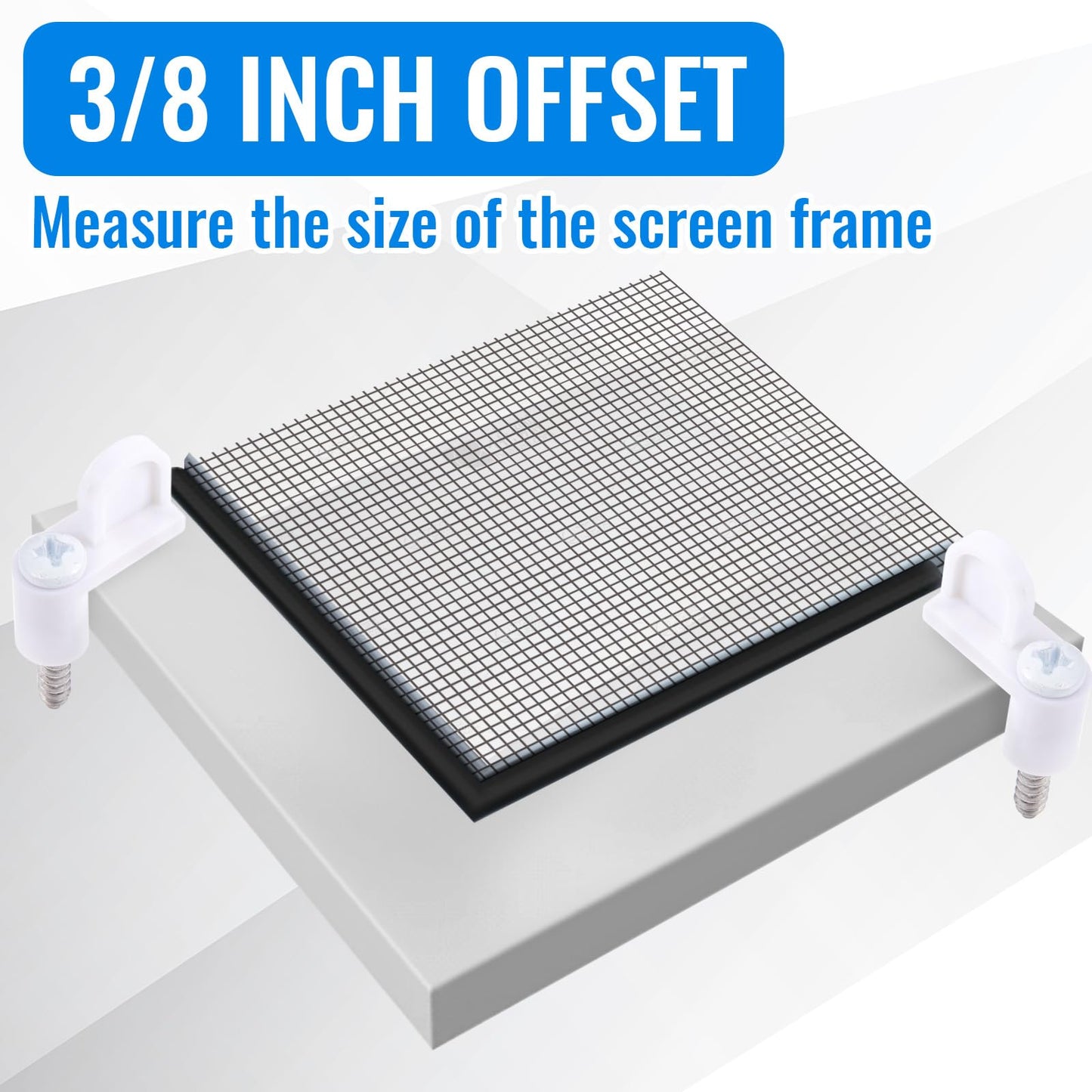 Blulu 12 Pack 3/8 in Nylon Window Screen Clip with Screws Offset Clips for Fastens Storm Window, Storm Panels, Screen Door Clips (White)