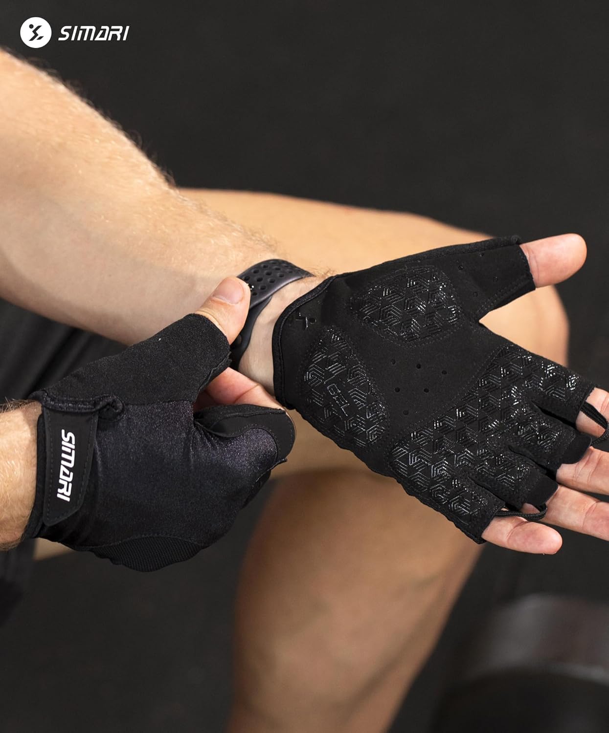 SIMARI Cycling Gloves - Breathable Gel Pads for Men & Women | Comfortable Grip for Gym & Biking - Black, Pink, Cyan, White, Sizes XS-XL