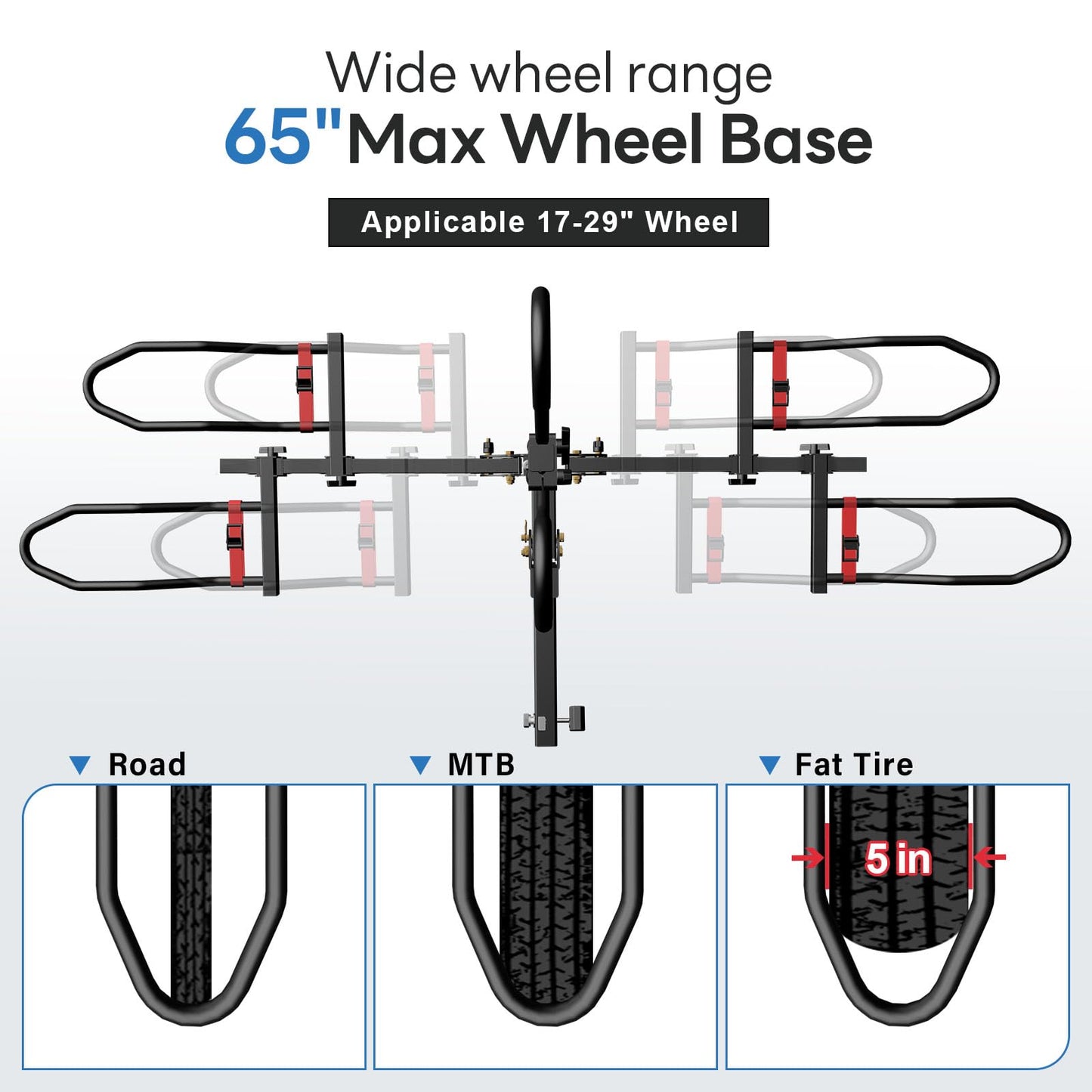 FORWODE Bike Rack Hitch for Car, 200 LB 2-Bike Racks with Hitch Lock, Wobble Free Smart Tilting Folding Hitch Mount Bike Rack for 2 Inch Receiver, Bike Carrier Fits Up to 5 Inch Fat Tire for Car