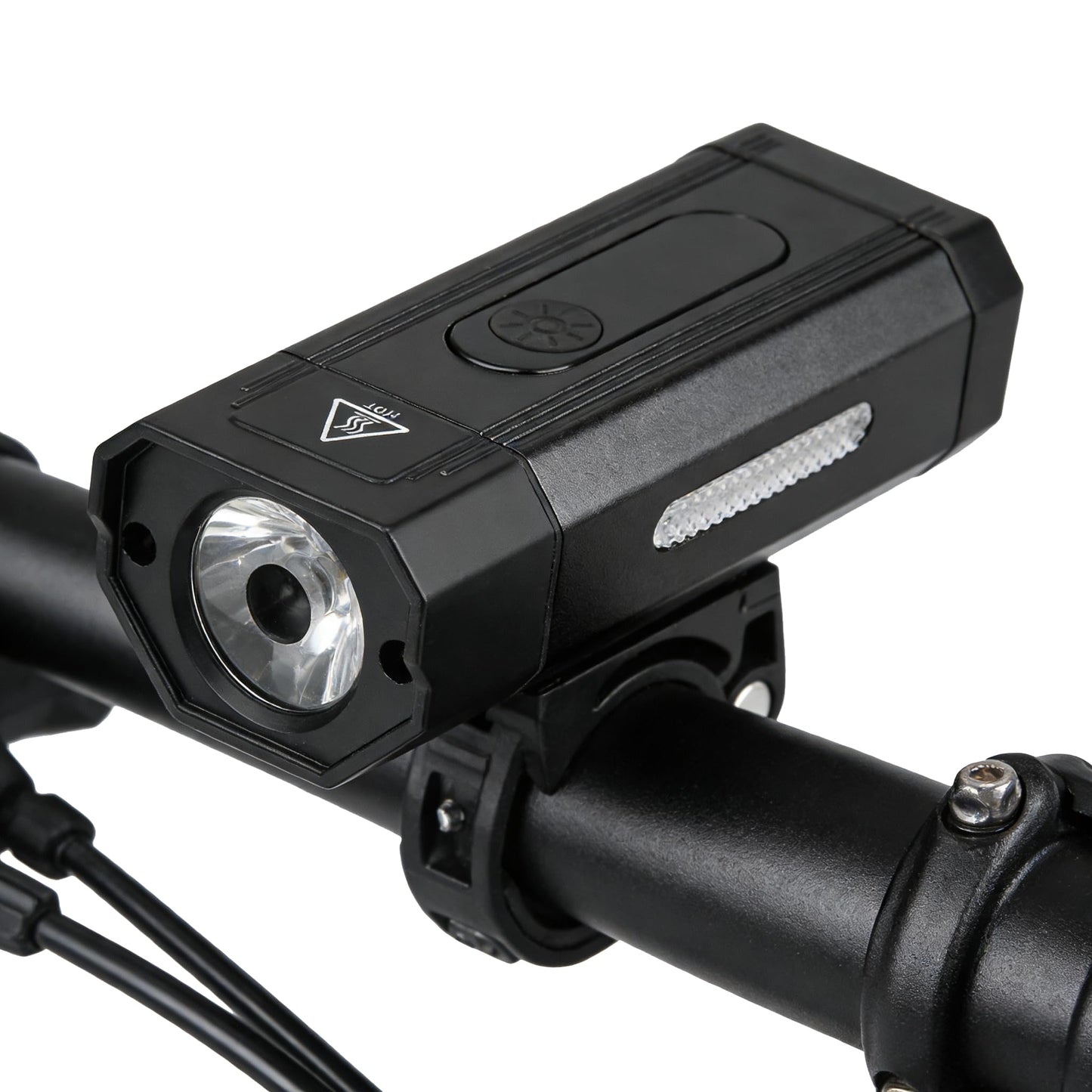 Multifunctional Bicycle Lamp, USB Rechargeable Bike Light, 800 Lumens, 5 Modes, IPX6 Waterproof Front Headlight with Battery (Black)