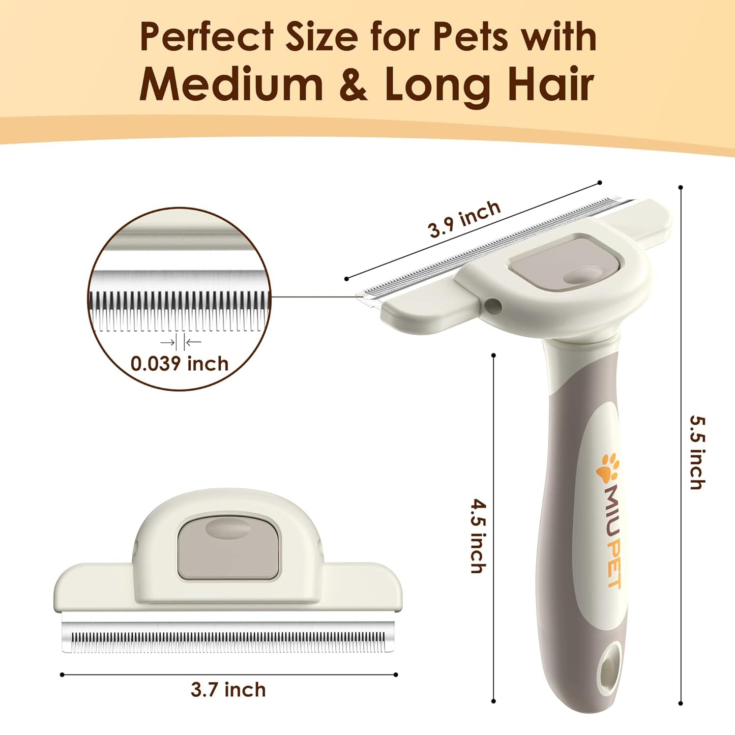 Skiennix Dog Deshedding Brush - Reduce Shedding & Promote Healthy Coat | Ergonomic Design