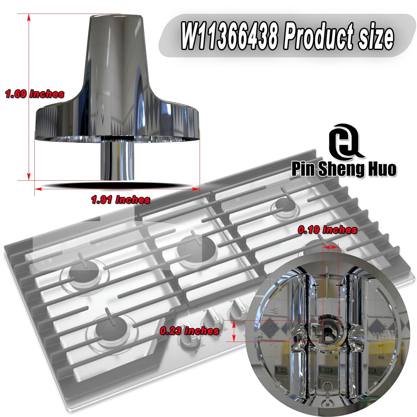 Upgraded W11366438 Whirlpool Replacement knobs.Gas Range Stove Control knobs Replacements.Gas cooktop Burner Parts.Electric Universal Stove Parts.Compatible for Whirlpool Stove Oven W11084623(1PCS)