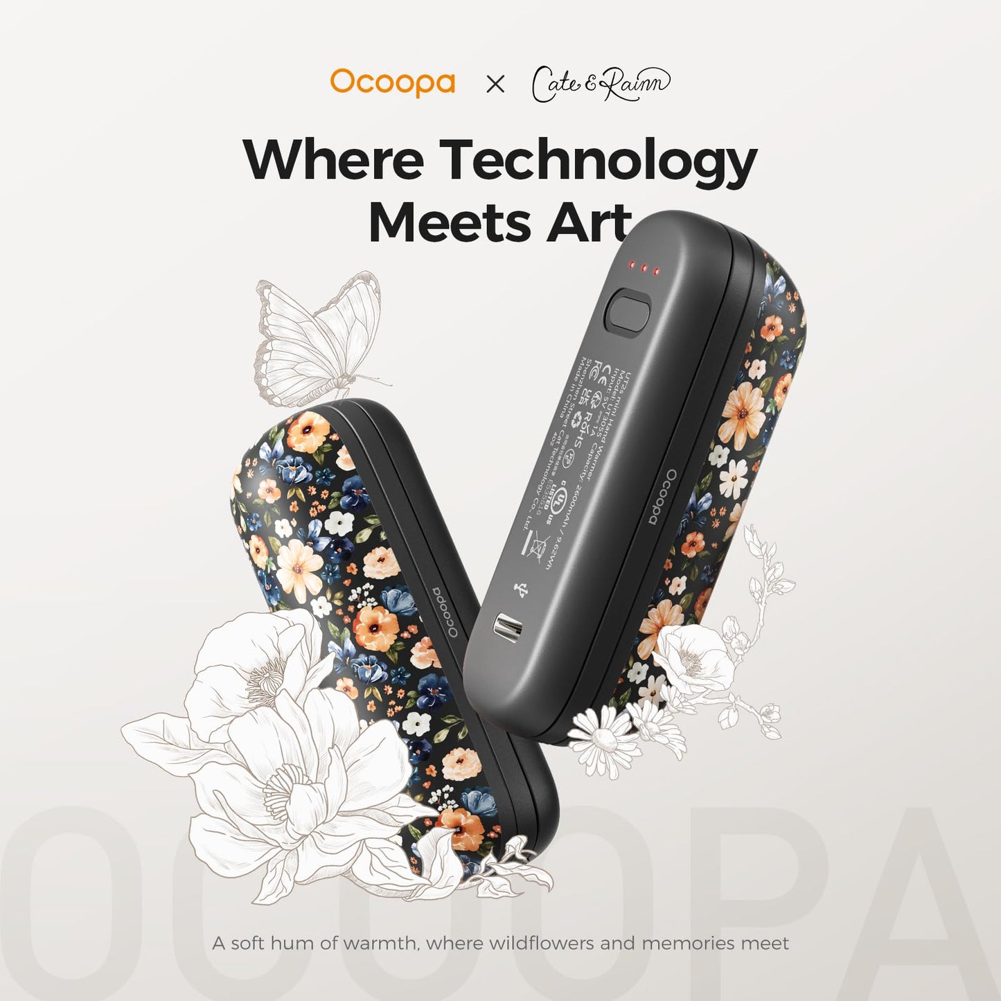 OCOOPA 2 in 1 Magnetic Rechargeable Hand Warmers, UT2s Mini Electric Handwarmers 2 Pack, Split USB-C, Reusable Portable Pocket Heater, Raynauds, Golf, Christmas, Tech Gifts for Women Men