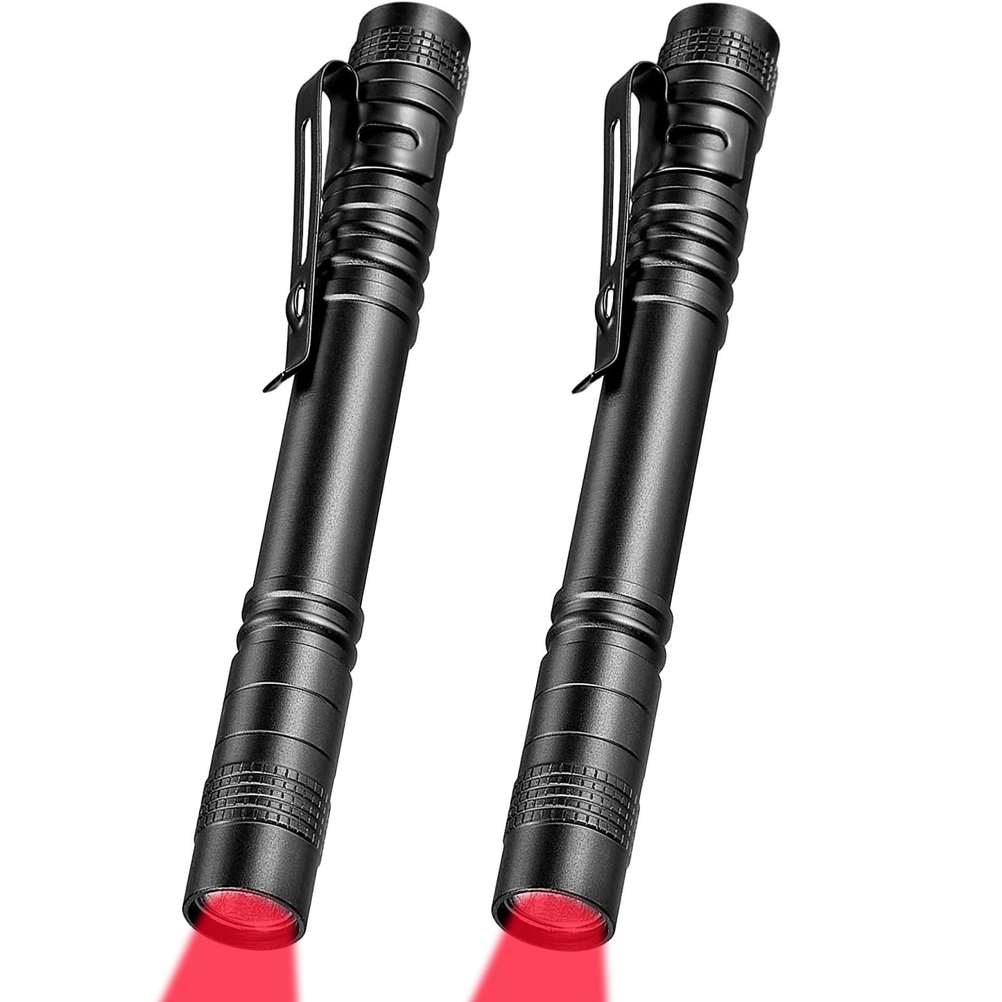 Tuanse 2 Pcs Red Light Flashlight Red LED Flashlight Pen Light Bright Torch for Night Astronomy Aviation Observation Turtle Safe Beach