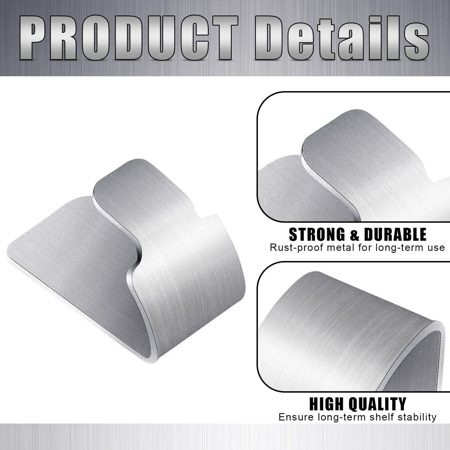 Yaocom 8 Pcs Metal Shelf Bracket Clips Compatible with IKEA Fabrikor # 114594 Bookcase Shelf Bracket Glass Door Galvanized Steel Silver