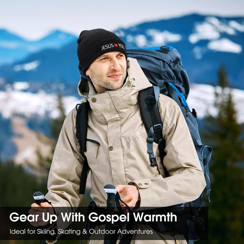 JenPen 30 Pack Jesus Winter Beanie Hats Jesus Love You Unisex Hat for Homeless Gift Christian Donation (Black)