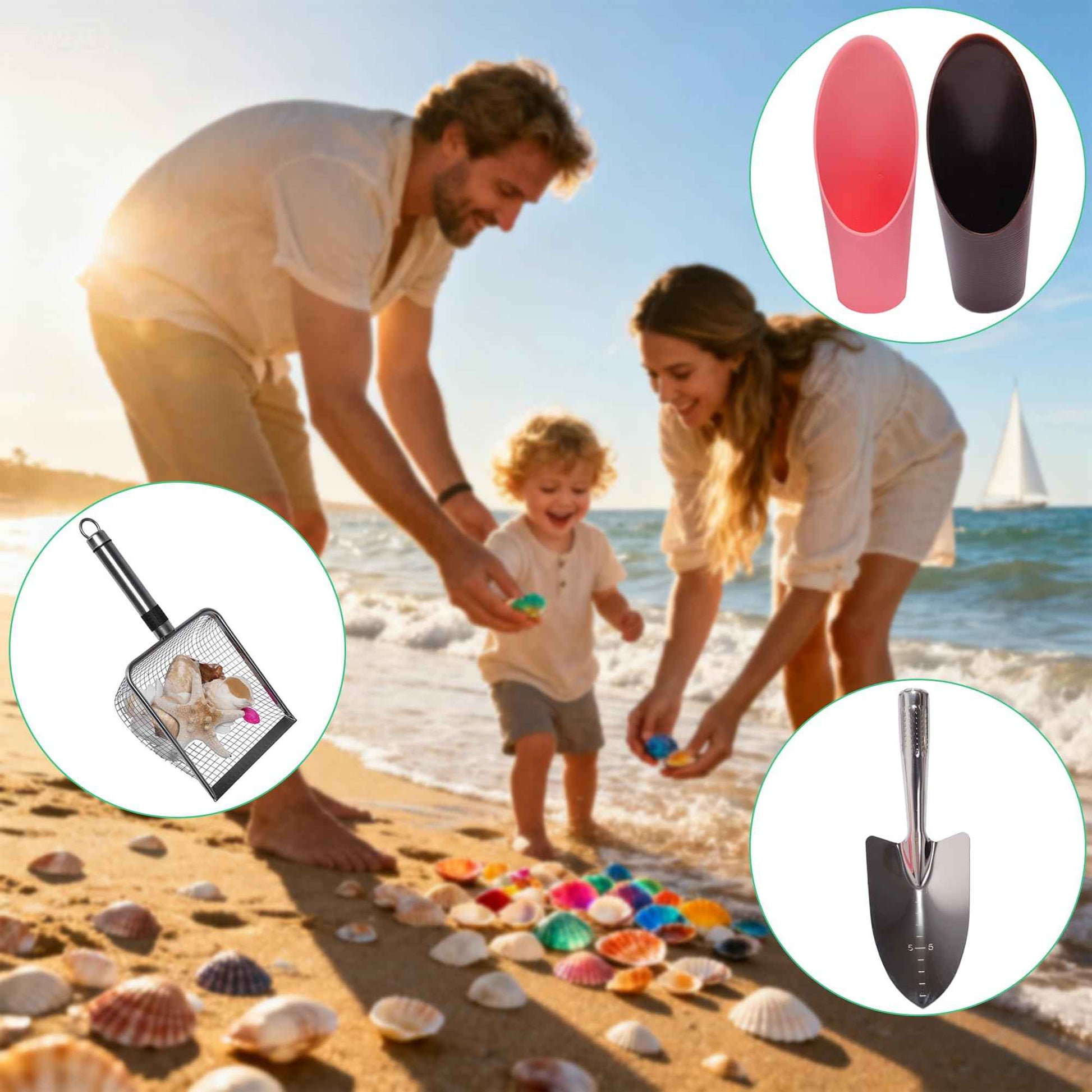 6-Pack Garden Tool Set, Soil Sifter Shovel (3.8 & 5mm Mesh) - Stainless Steel Gardening Kit & Essential Accessories, Garden Hand Tools & Planting Tools, Ideal Gardening Gifts for Women, Men, Mom & Dad