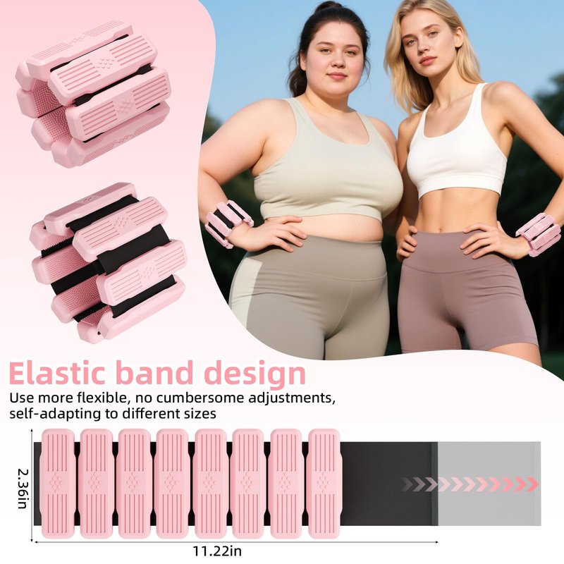 Pilates Wrist & Ankle Weights for Women, Wearable Wrist Weights & Leg Weights Set of 2(1Lb Each) Adjustable Ankle Weights for Walking, Yoga, Dance, Pilates, Pool Exercises and Gym