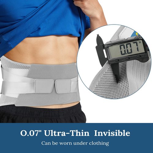 ITHW Adjustable 26° Ergonomic 3D Back Brace for Lower Back Pain Relief | Removable Stays, Breathable Mesh & Invisible Design, Office/Workout Use, Sciatica Relief/Herniated Disc, Unisex (Medium)