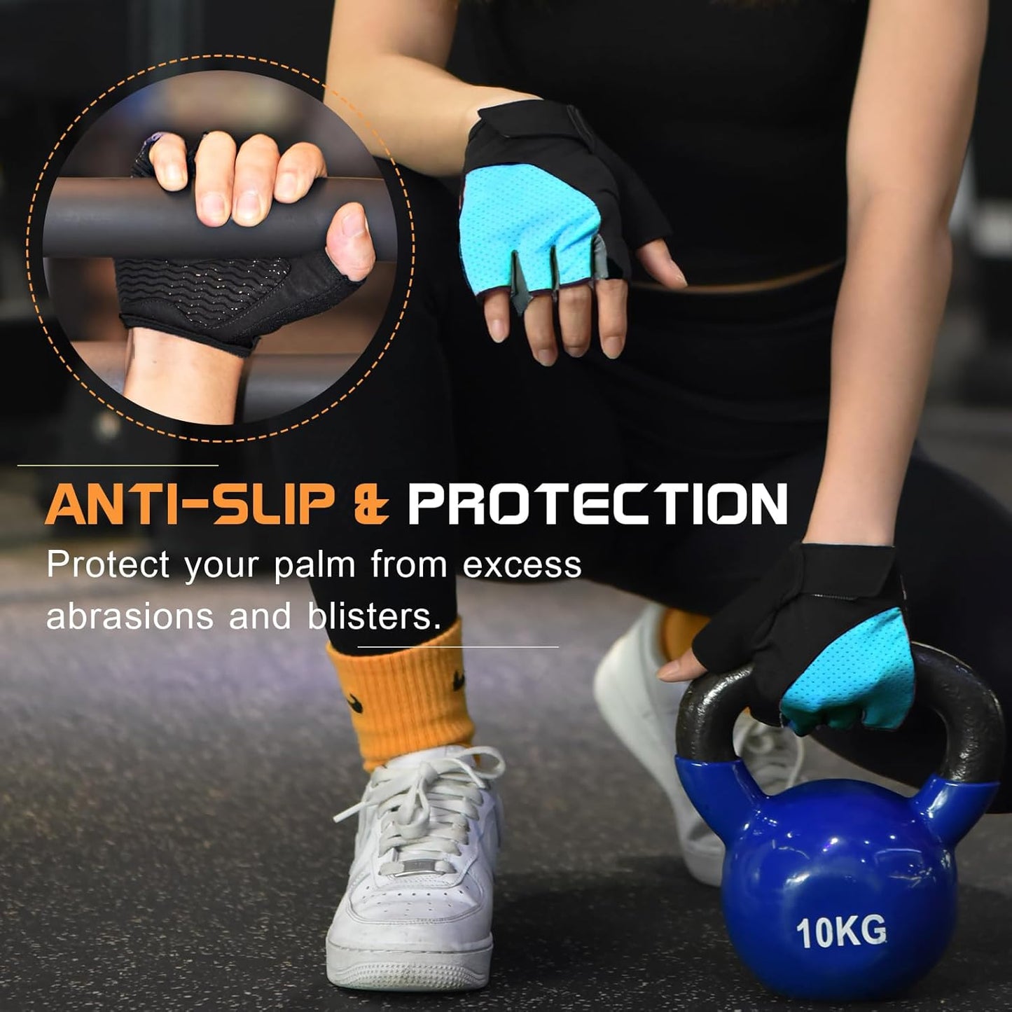 Skiennix Workout Gloves for Women - Breathable Fingerless Weight Lifting Gloves with Non-Slip Silicone Padding | 4 Sizes Available