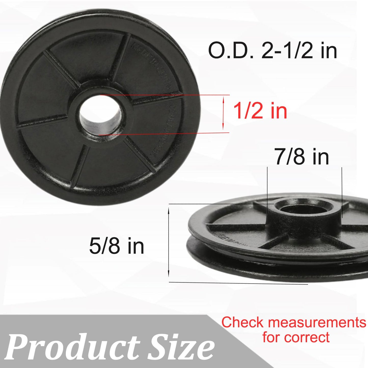 Auaurly 2 PCS Black Plastic Chain Cable Idler Pulley 144C56 Belt Drive Garage Door Idler Pulley 2.5" Fits Garage Door Opener Square Rail Replaces 144C56-A, K144C0056