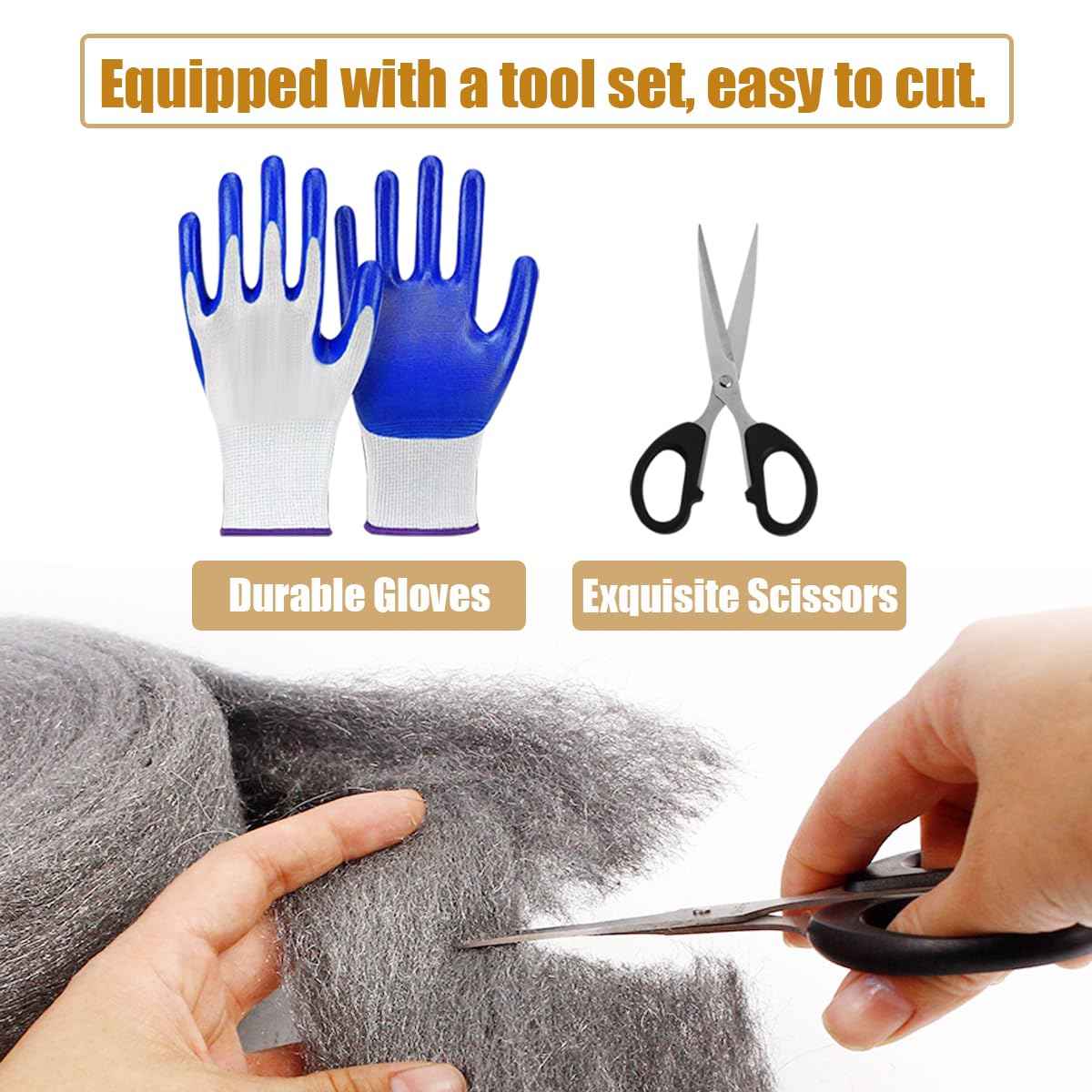 Apalie 4Pack Steel Wool for Mice Control 3.2" x10.5 ft Wool, Gap Filler for Home & Garage, DIY Bundle with Gloves & Scissors