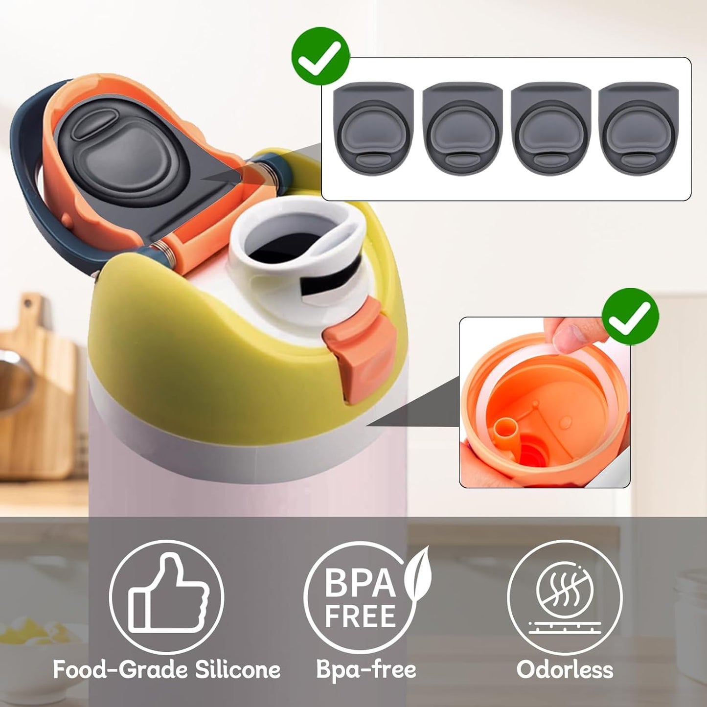 Owala Replacement Rubber Stopper & O-Ring Gasket - Compatible with 24oz & 32oz Water Bottles