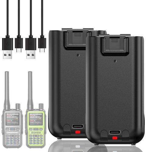 BAOFENG UV-5R MINI Radio Battery UV 5R MINI Walkie Talkies with USB-C Charger for Two Way Radio (2 Pack)