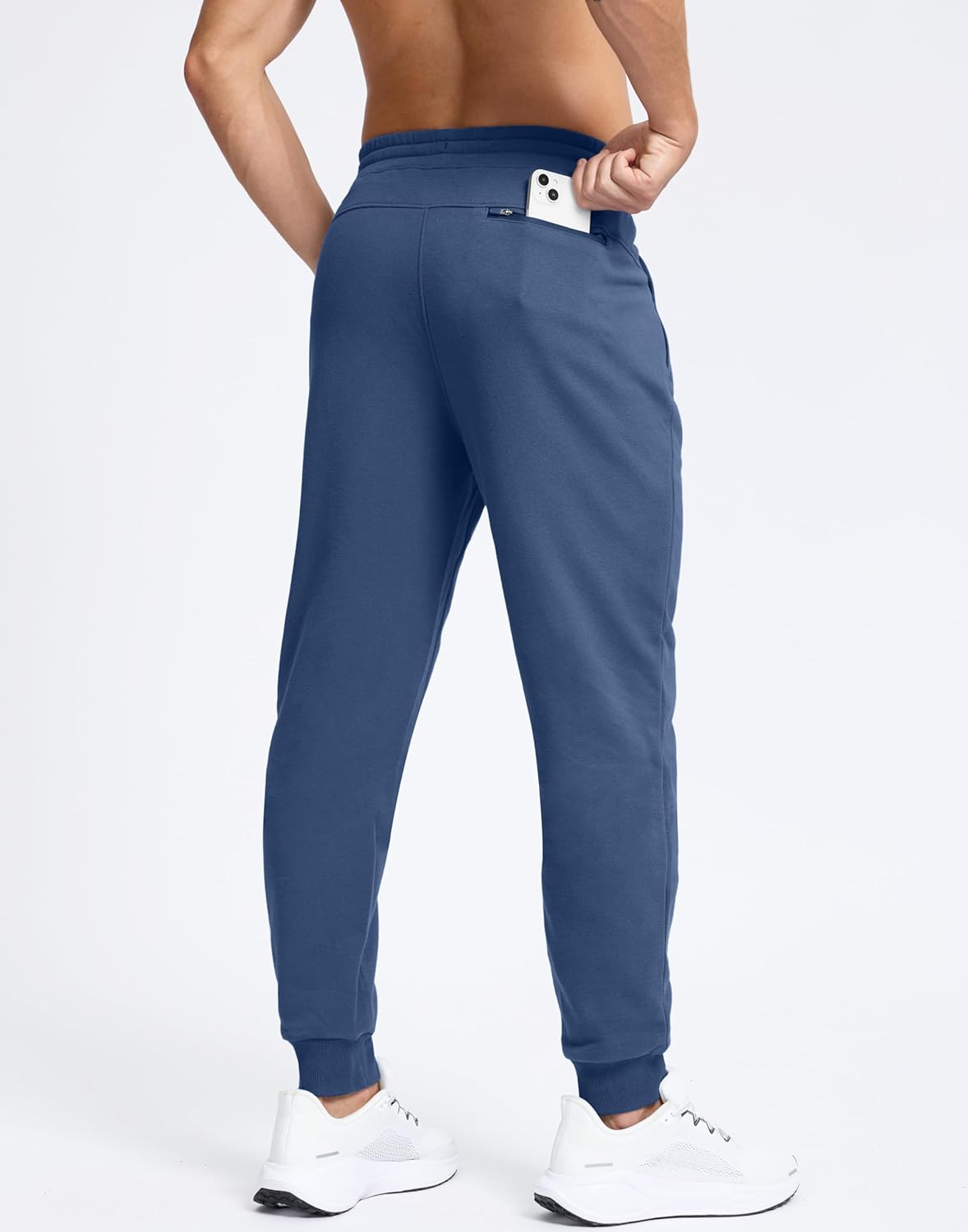 Skiennix Men's Cotton Fleece Joggers - Warm Athletic Sweatpants with Zipper Pockets | Winter Comfort