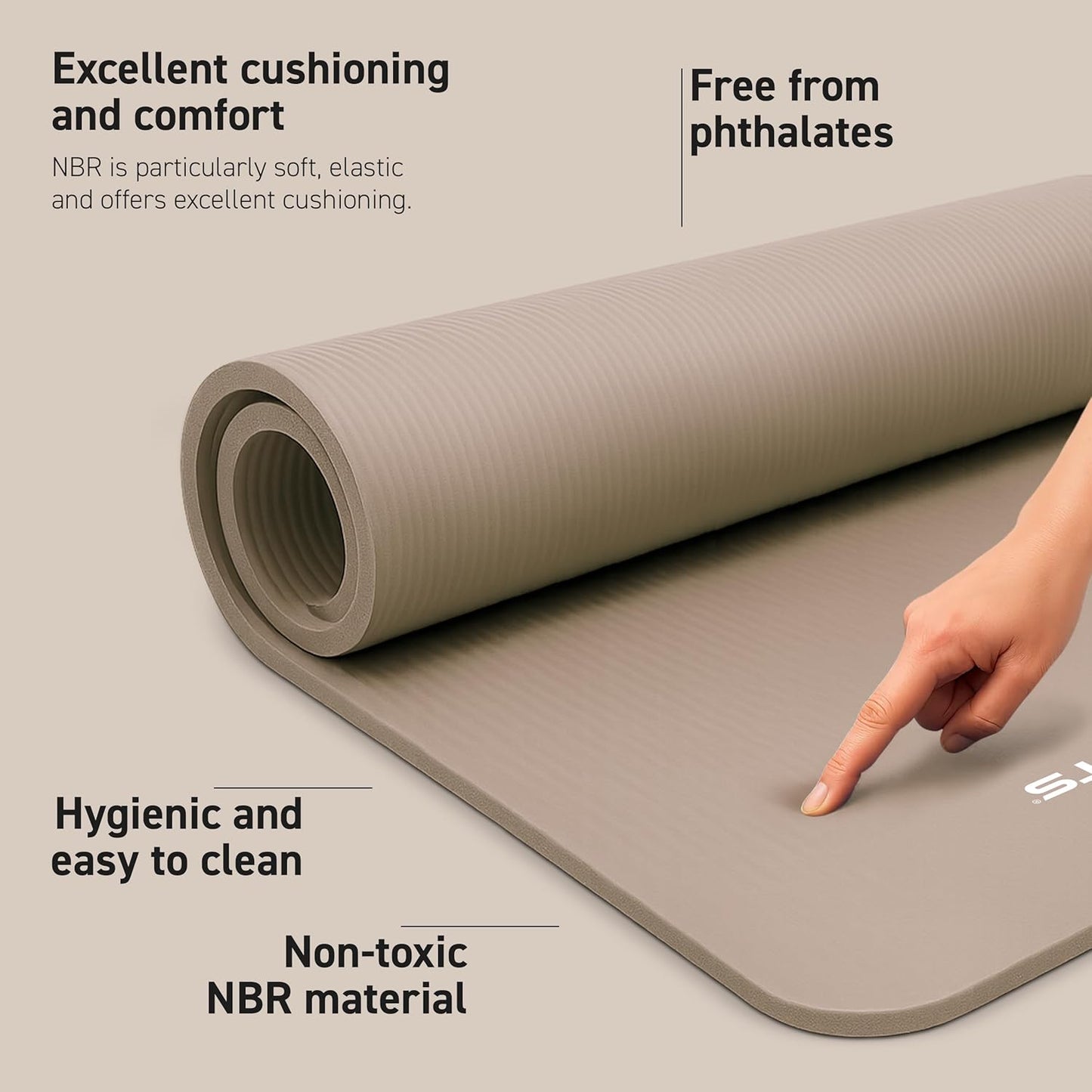 MSPORTS Yoga Mat - Premium Non-Slip Thick Exercise Mat for Home Workouts & Pilates | Cushioned NBR Foam, Includes Strap