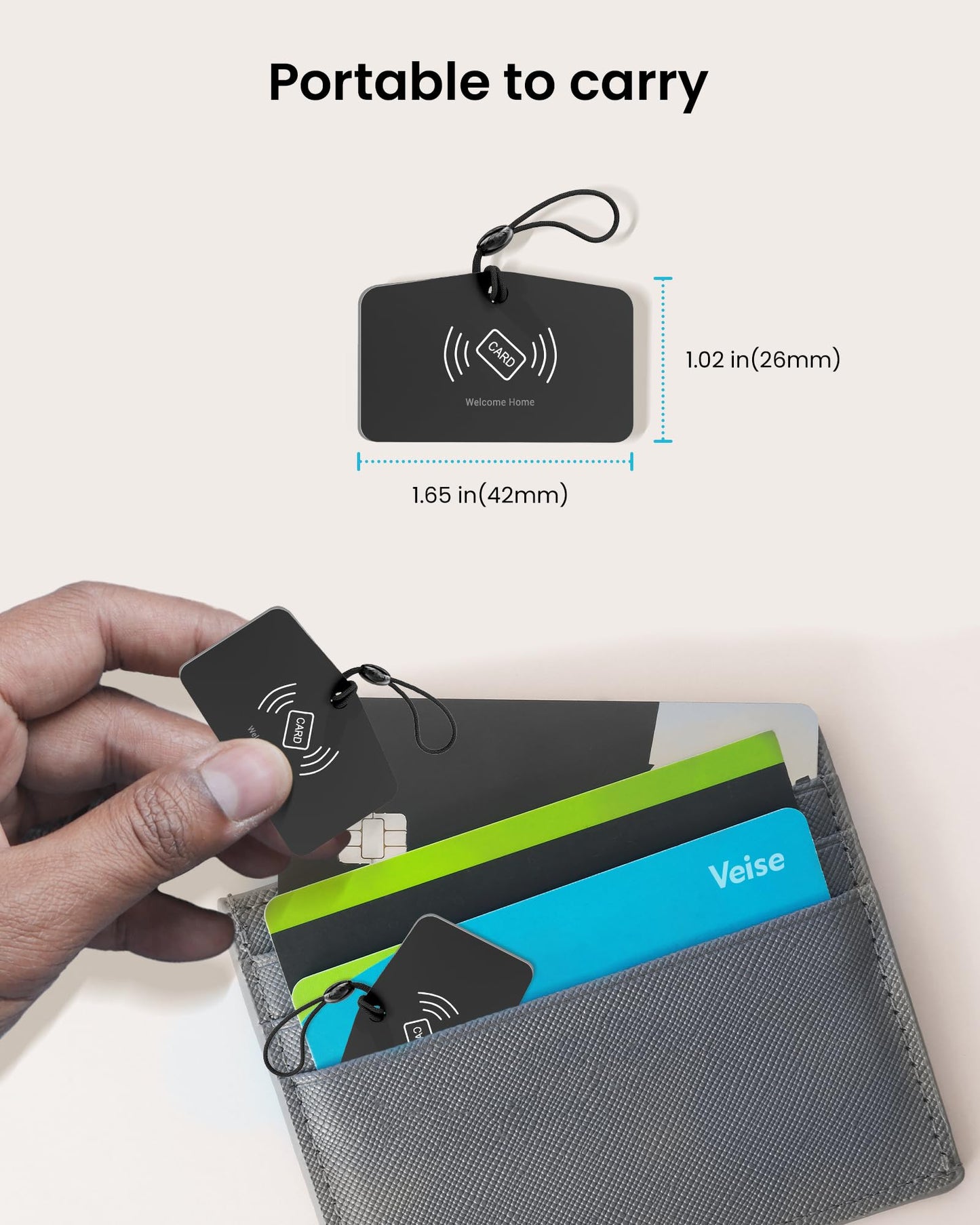 Veise VK01 IC Cards for Smart Lock, 13.56MHz RFID Cards Key Fobs for Keyless Entry Door Lock, Smart Deadbolt Key Compatible to Multiple Apps (3 Pack)