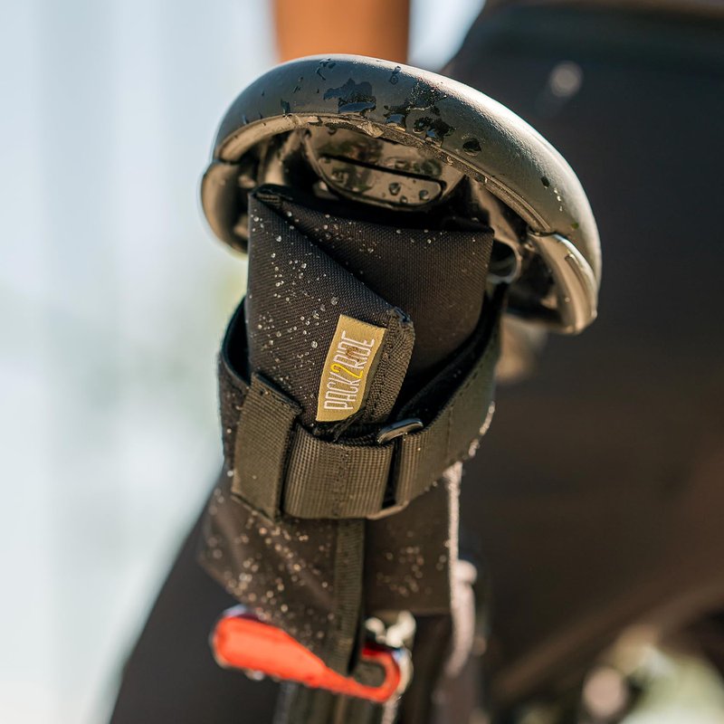 PACK2RIDE Blossom Bike Saddle Roll Bag - Bike Tool Kit Holder - Water Resistant & Durable Cordura Fabric - Under Seat cycling accessories - mountain bike accessories - ebike saddle bags (Black)