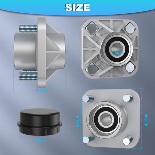 ENEKERP Club Car Front Wheel Hub Assembly with Dust Cover,Club Car Bearings, Fit 2003-up DS and Precedent, 2018-up Tempo,OEM# 102357701