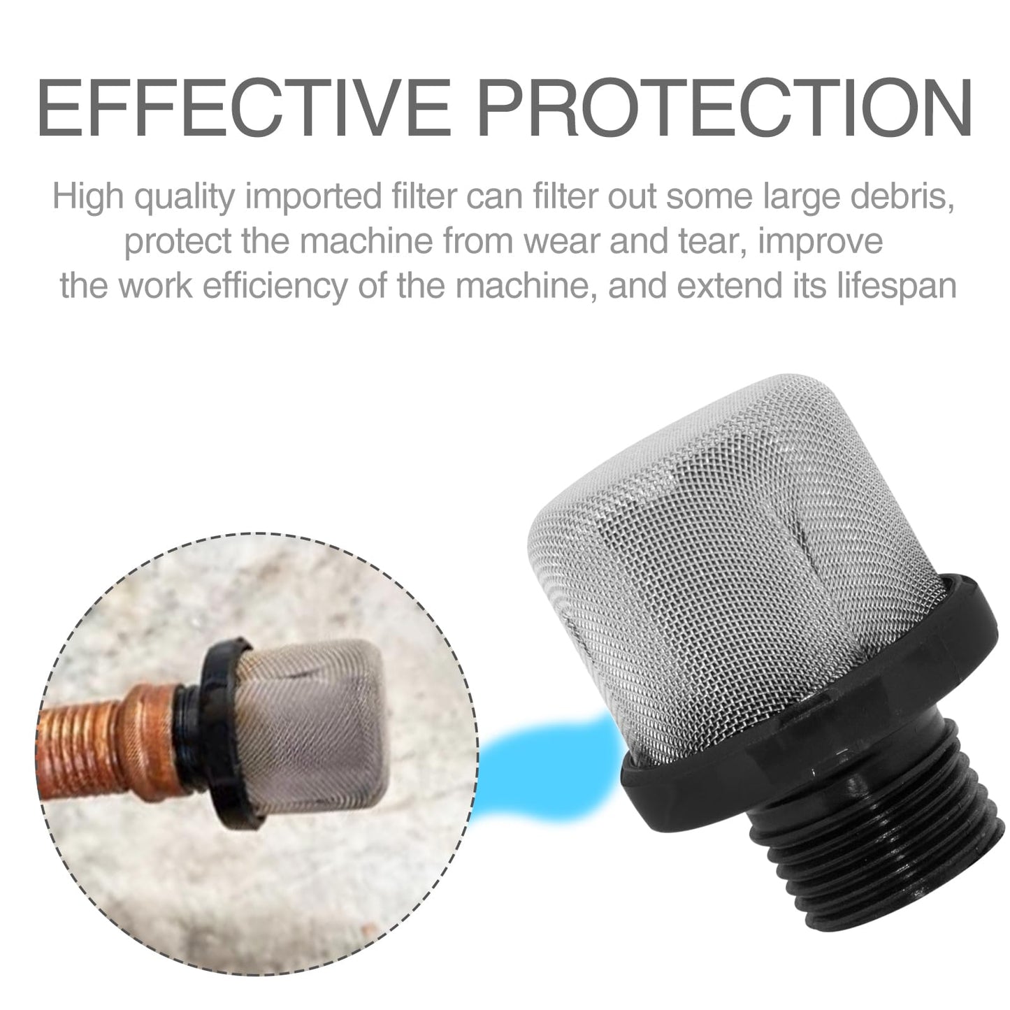 3/4 Inch Replacement Hose Inlet Strainer Filter Inlet Suction Strainer Mesh Filter Pumps, Paint Spray Guns (2 Pack)