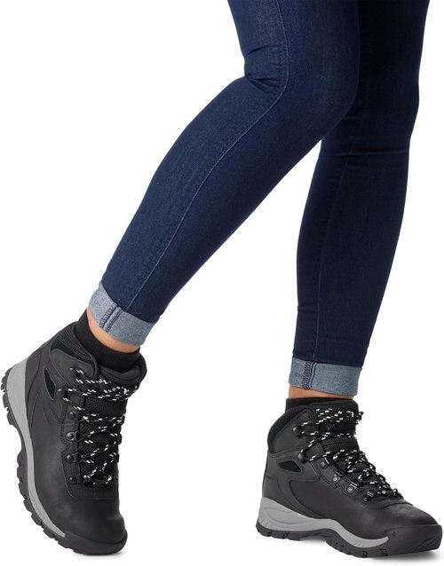 Columbia Women's Newton Ridge Waterproof Hiking Boots - Lightweight & Durable | Black/Chalk, Size 8.5