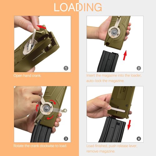 Ludex 1600 Airsoft Speed Loader - Large Capacity Hand Crank for M4/M16 Magazines | Quick 6mm BB Loading