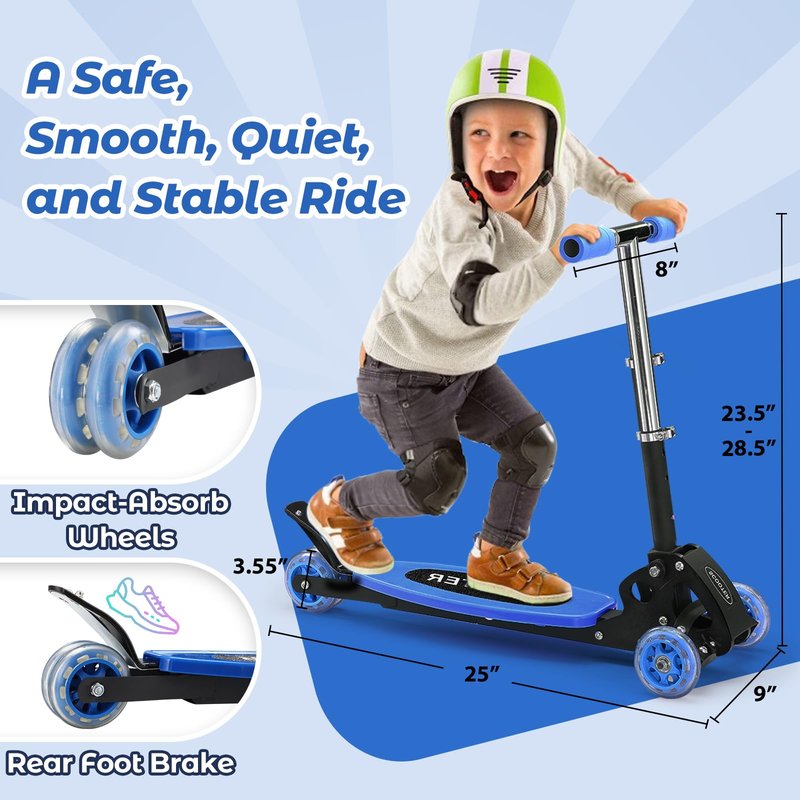 3 Wheel Scooter for Kids 3-7, Heavy Duty 120 lb Scooters for Age 5 Boy Girl, Foldable Toddler Scooters with Height Adjustable Handlebar, Lean-to-Steer Wheels, Anti-Slip Deck, Kick Scooter Child Gift