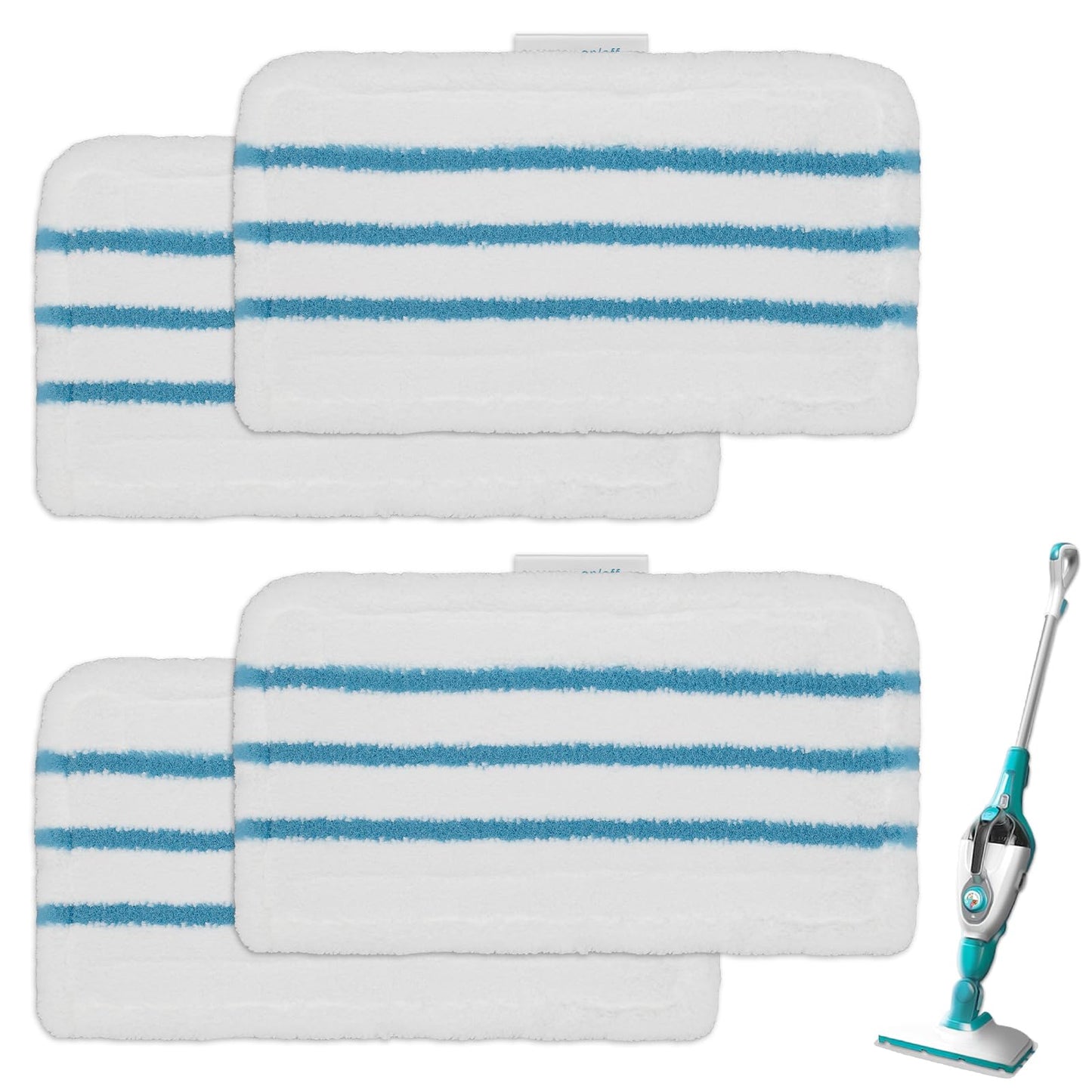 4Pack Steam Mop Pads Replacement for Black+Decker Steam Mop SM1600, SM1610, SM1620, HSM13E1, HSMC1300FX, HSMC1321, HSMC1361SG Cleaner Black and Decker Steam Mop Replacement Pads