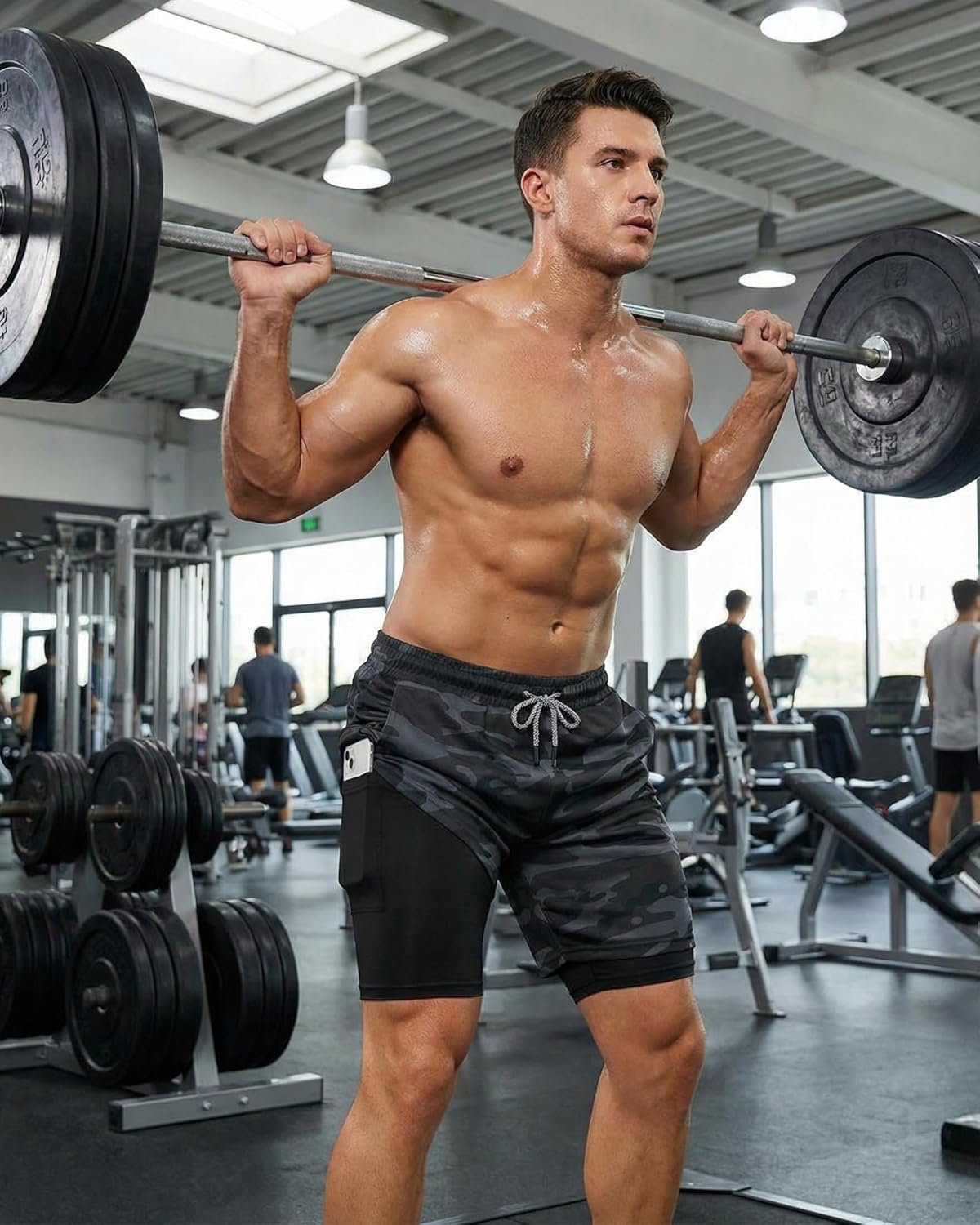 Sureio Men's 2-in-1 Gym Workout Running Shorts - Quick Dry, Lightweight, 7-Inch with Liner & Towel Loop