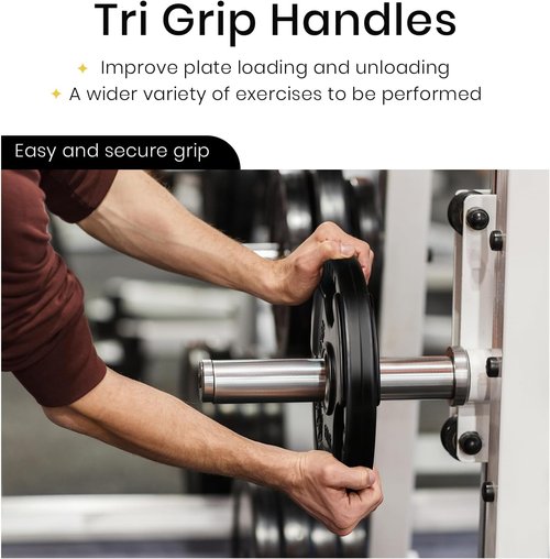 LIONSCOOL Olympic Grip Weight Plates - Solid Cast Iron for Strength Training | 2-Inch, 2.5-45LB Options
