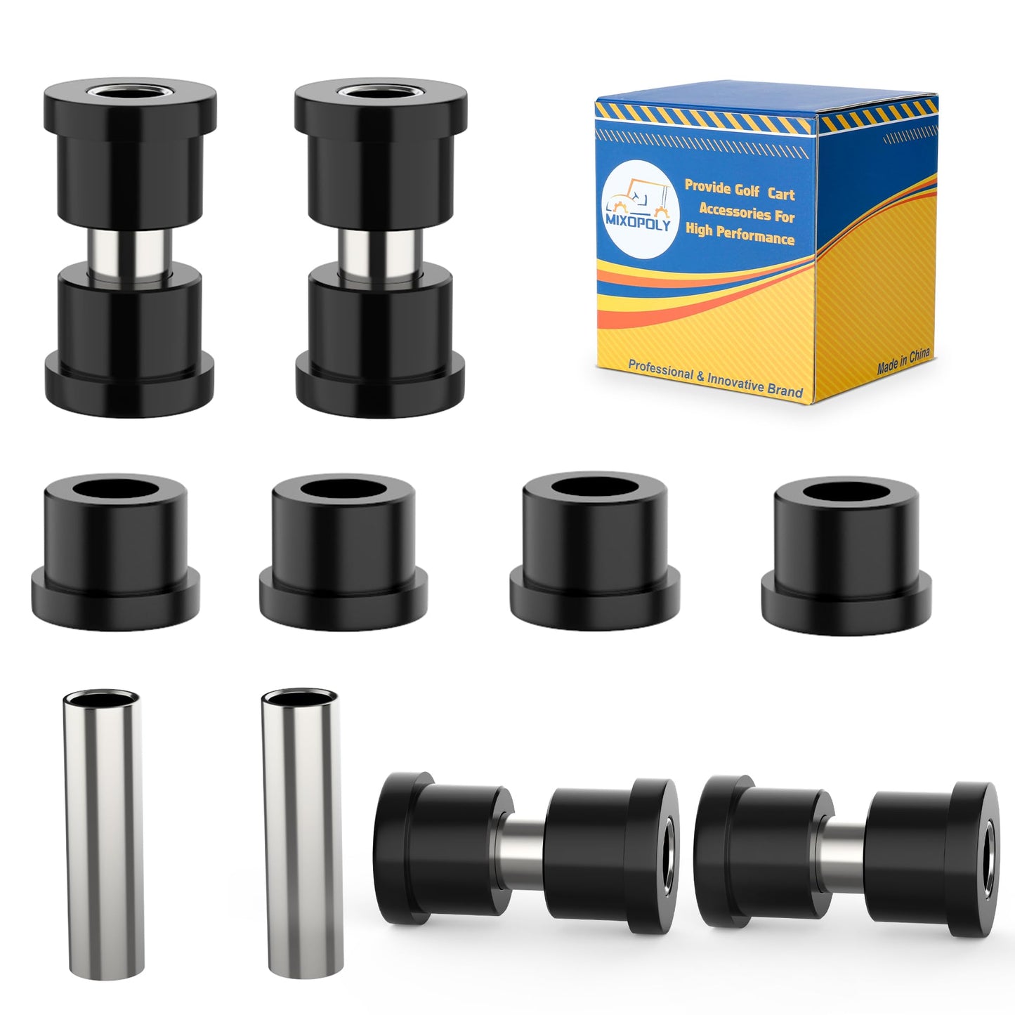 Mixopoly Golf Cart Rear Leaf Spring Bushing Sleeve Kit for Club Car DS 1981+ and EZGO TXT/Medalist 1994+, Replace OEM 1012303 1015583 70289-G02 70291-G01