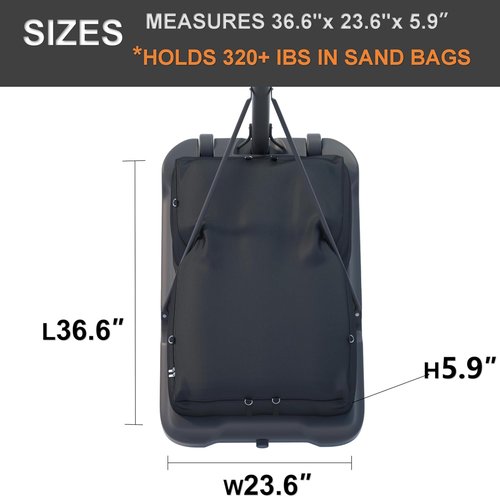 **Basketball Hoop Sandbag - Heavy Duty Waterproof & Dustproof Anchor | Holds 320+ lbs, 36.6" D x 23.6" W x 5.9" H (Black)**