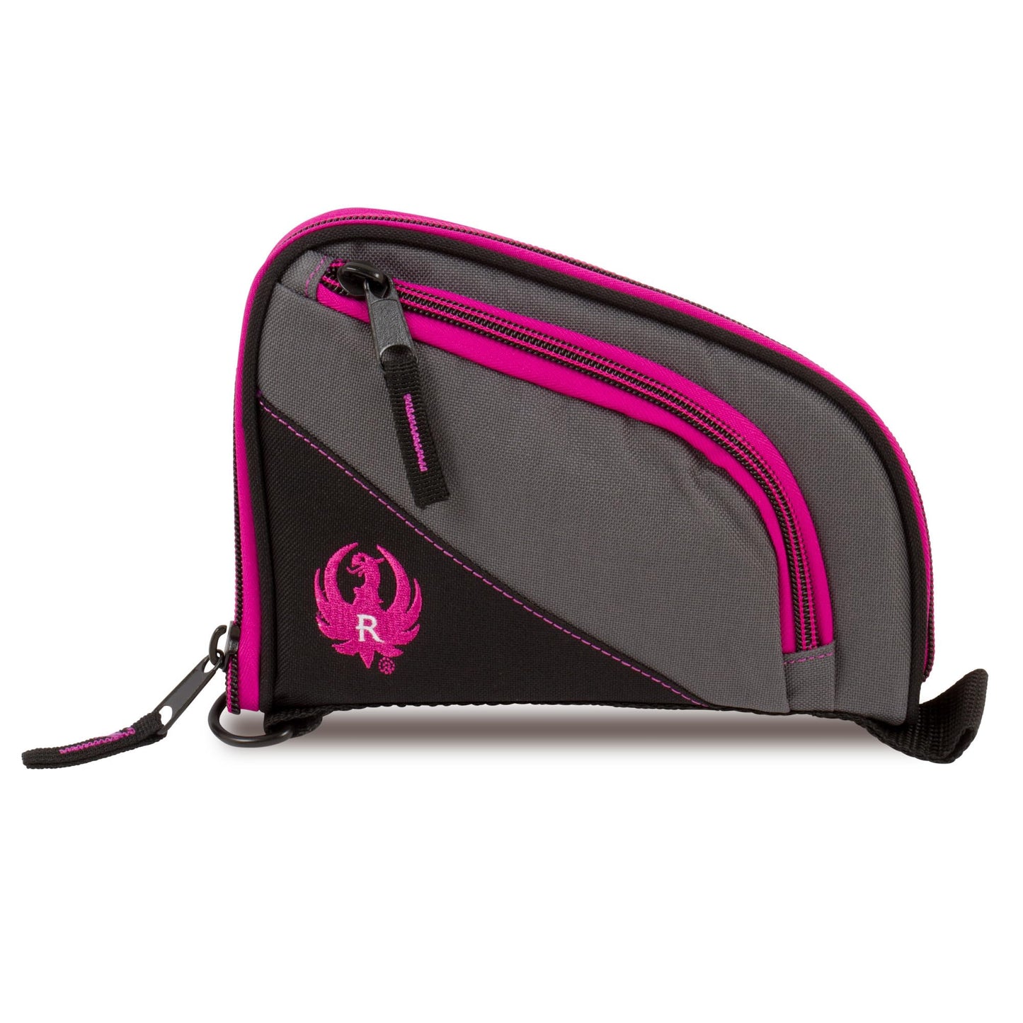 Allen Company 8" Compact Pistol Case for Women - Made with Soft Knit Lining and Barrel Pocket - Gun Storage Accessory with Lockable Zipper - Heavy-Duty Handgun Protection - Black/Gray/Orchid