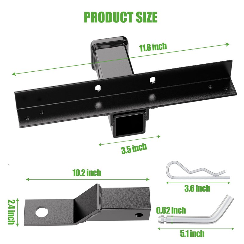 10L0L Deluxe Golf Cart Trailer Hitch and Receiver Kit, Bumper Hitch Compatible with/Replacement for Yamaha G14 and Drive G29 Golf Carts
